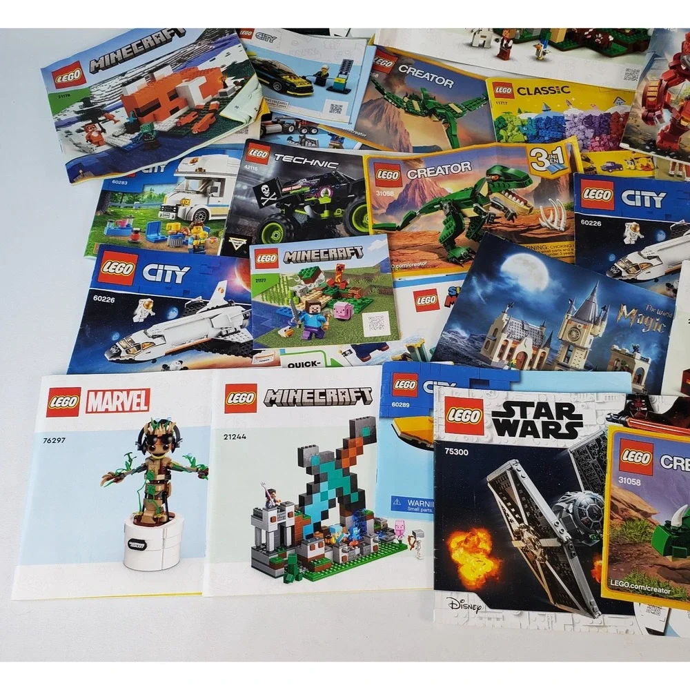 Lot Of 29 LEGO Instruction Manuals Ninjago, Minecraft, Mario, City, Gravedigger